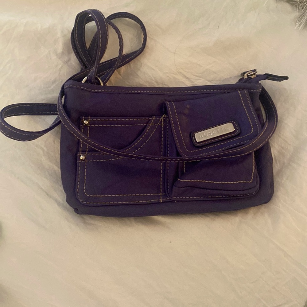 Purple small purse long adjustable strap